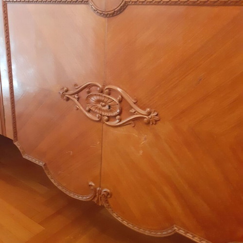 Authentic Greek Dining Set 1960 Walnut by Ioannis Levantis, like new, 10 pieces