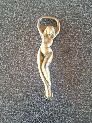 Bronze bottle opener used with nude shape, vintage