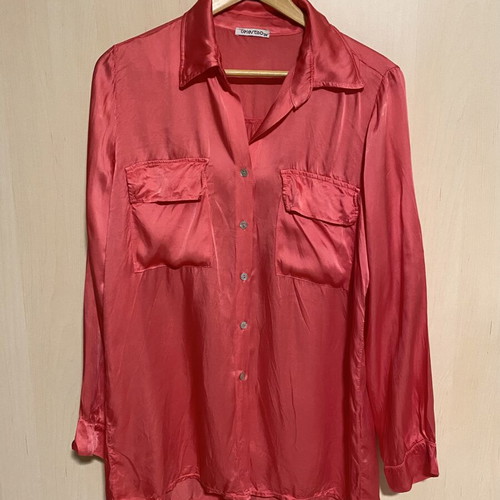 Celestino fuchsia satin shirt like new, loose fit