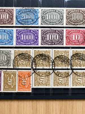 German Reich Stamp Collection like new, hyperinflation era, 20 sealed stamps