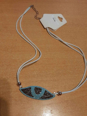 Evil Eye Necklace new, black and turquoise
