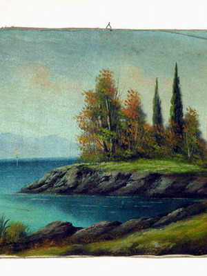 Painting signed Athineos 118x63 with frame 138x83