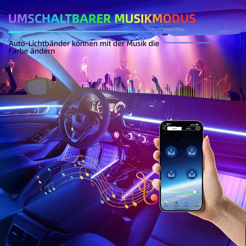 CISSIYOG QCFWDFWD 6-in-1 RGB ambient LED car lighting with smartphone control