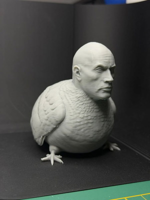 Thick Pigeon Statue with The Rock Figure new