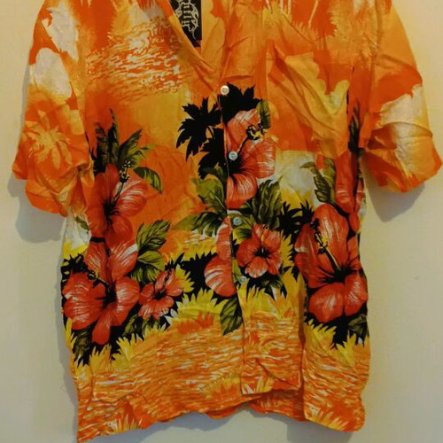 Hawaiian summer shirt new, size XL, orange