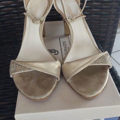 J. Bournazos Jessie-14 leather sandals with Swarovski crystals size 38 used