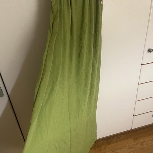 Linen women's dress green with chest detail new
