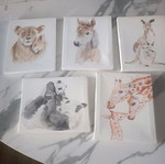 Canvas paintings like new, pack of 5, 20x16cm each