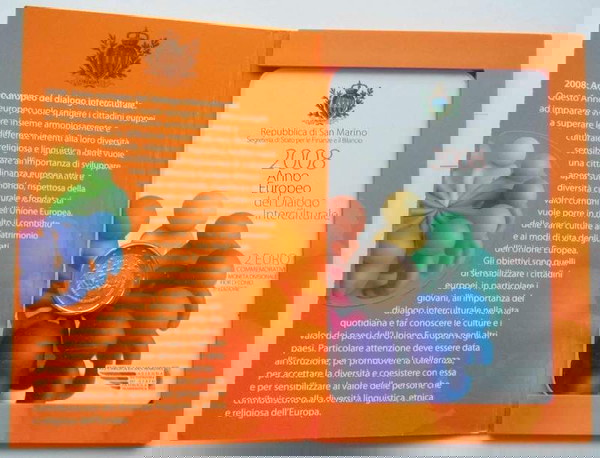SAC Άγ. Μαρίνος 2 Ευρώ 2008 FDC Διαπολιτισμικός Διάλογος (blister)