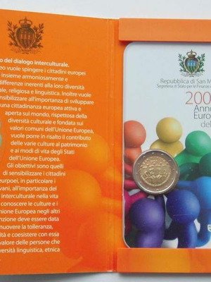 SAC Άγ. Μαρίνος 2 Ευρώ 2008 FDC Διαπολιτισμικός Διάλογος (blister)
