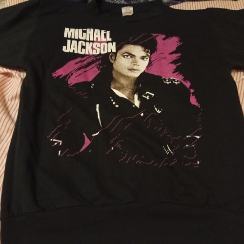 Michael Jackson T-shirt used, 80s Fruit of the Loom black