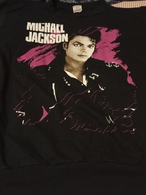Michael Jackson T-shirt used, 80s Fruit of the Loom black
