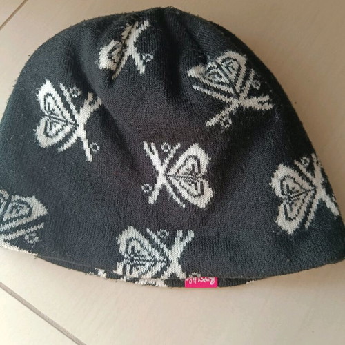Roxy knit cap used, size M, black with fleece lining