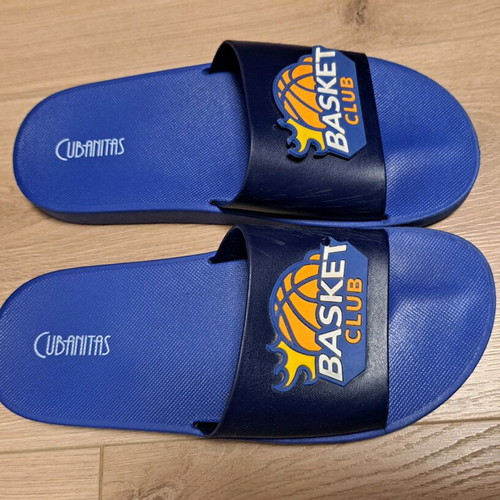 CUBANITAS kids' sandals used size 35 blue with basketball design