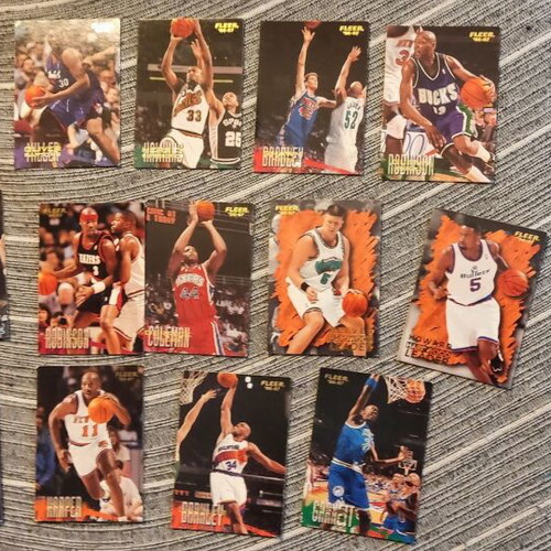 NBA Fleer Cards lot of 28 used cards 1996-1997