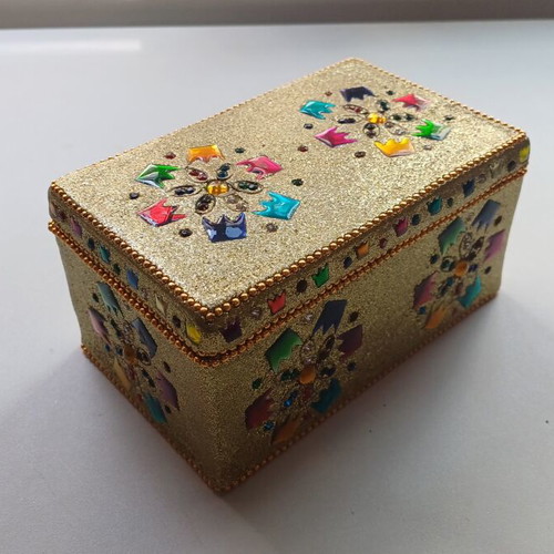Decorative jewelry box like new, gold with colorful details