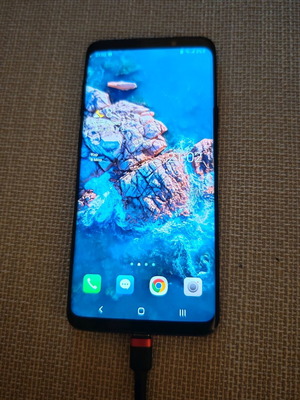 Smartphone Samsung Galaxy S9 plus μεταχειρισμένο με 2 θήκες, μαύρο