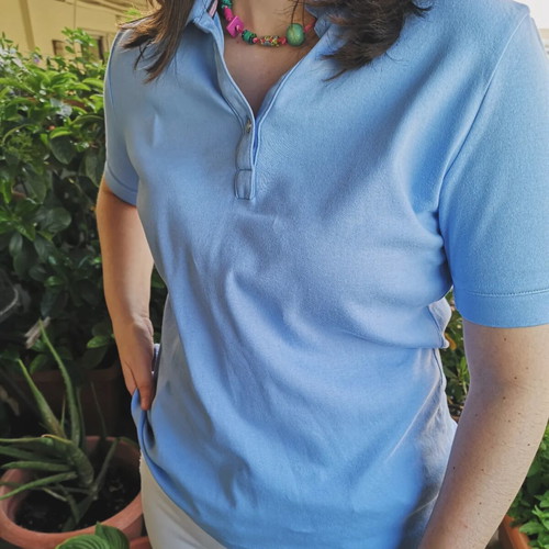 Polo shirt Zara used, baby blue, size L