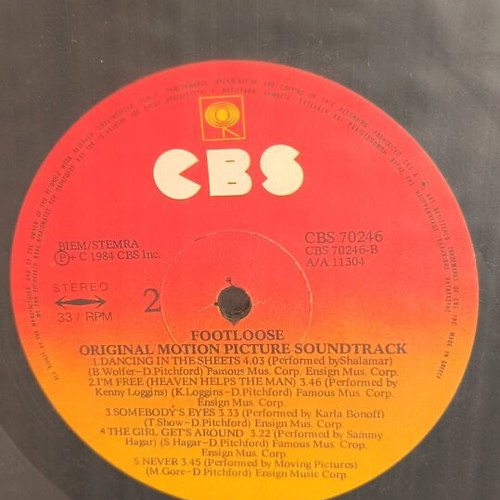 Footloose Original Soundtrack LP like new