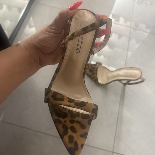 Boohoo Leopard Suede Heels Size 41 Like New