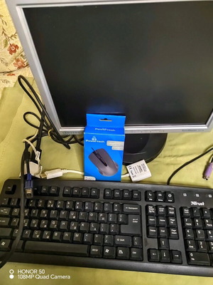 Samsung monitor used with mouse, keyboard and HDMI adapter
