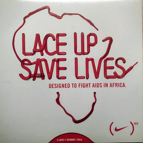 Nike Lace Up 2 Save Lives shoelaces new, red