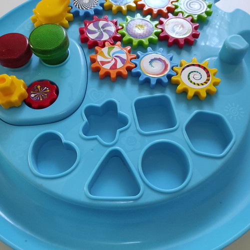 Baby activity table used without legs