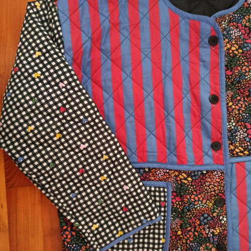 Patchwork quilted jacket colorful new one size