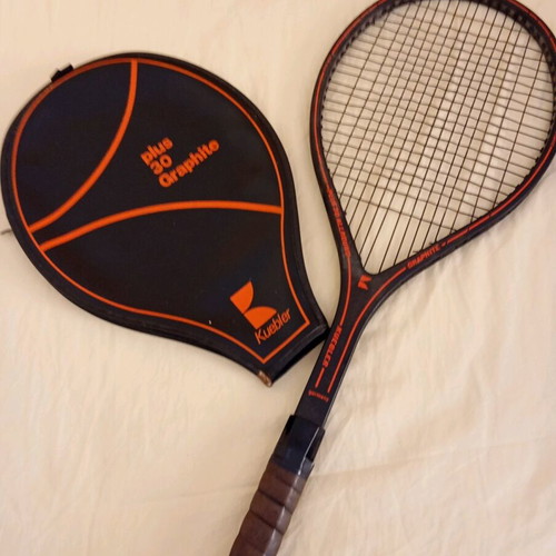 Kuebler plus 30 all round graphite tennis racket used, 1980s