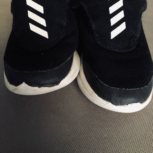 Adidas athletic shoes used, size 26, black and white