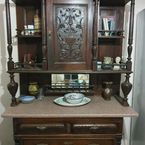 Buffet cabinet used with neoclassical carved wood decoration