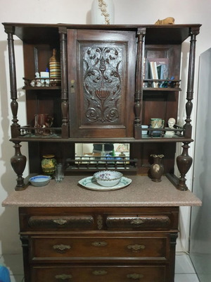 Buffet cabinet used with neoclassical carved wood decoration