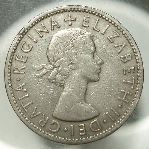 2 Shillings 1956 coin used, Elizabeth II