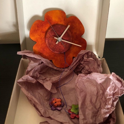 Ceramic wall clock hanging handmade new