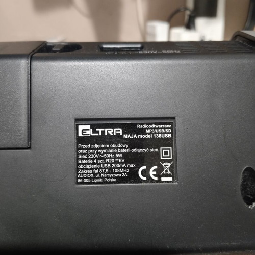 Eltra digital stereo radio with USB, TF card and clock