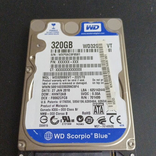 WD Blue Scorpio Blue 320GB hard drive like new