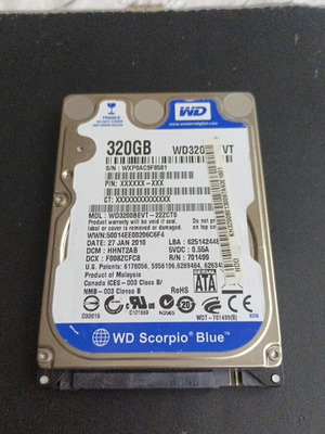 WD Blue Scorpio Blue σκληρός δίσκος 320GB σαν καινούργιο