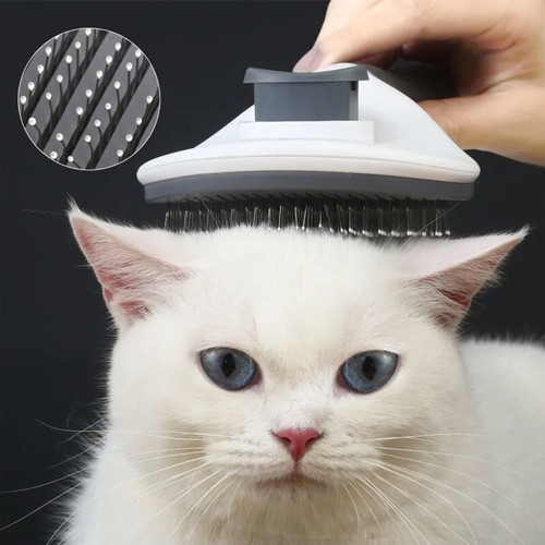 Self-cleaning pet brush new, for dogs and cats