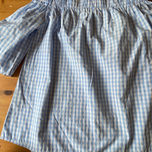 Concept women's summer checked blouse sky blue like new, size XS