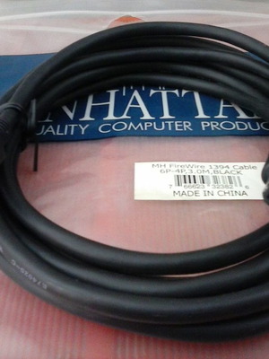 Καλώδιο (cable) FireWire 6pin σε 4pin 3m (IEEE 1394) Male/Male Manhattan