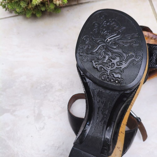 Gabor leather sandals like new, size 37, black