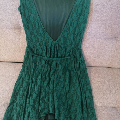 Angel City dress used, lace, size L, cypress green