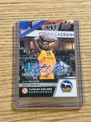 Κάρτα με υπογραφή Jamel McLean Alba Berlin Euroleague Upper Deck 2015-16 καινούργια