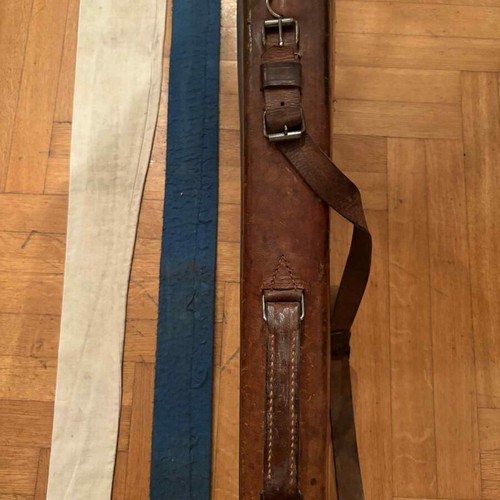 Leather gun case used leg of mutton type handmade