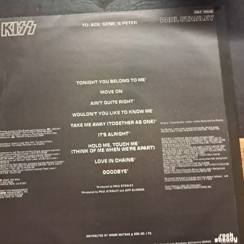 Paul Stanley Kiss vinyl record