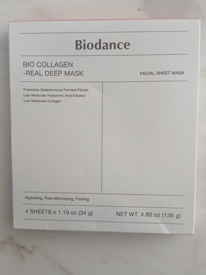 Biodance Bio Collagen Real Deep Mask new, pack of 4