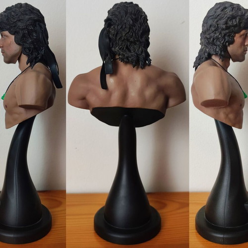John J. Rambo III 1/4 Bust Statue by Hot Toys 2008 like new