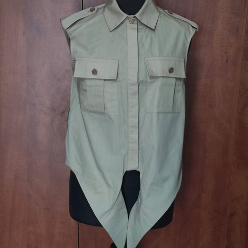 BSB Sleeveless Safari Shirt with Knot like new, beige