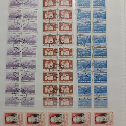Blue Stamp Album used, 10 pages with varied thematic blocks