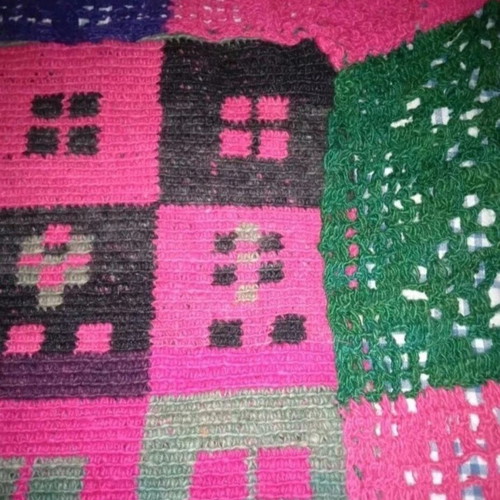 Handmade knitted wool blanket like new, 1.75×1.25 m
